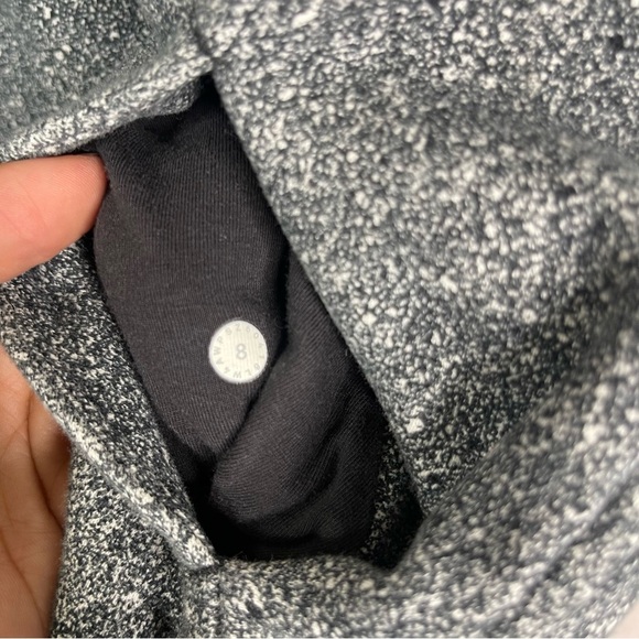 Lululemon Scuba Hoodie Light Cotton Fleece Luminesce Splatter White Black Sz 8 - Picture 7 of 8